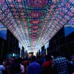 Street light decorations during Durga puja in Kolkata. It is called Chandannagar LED lghting.